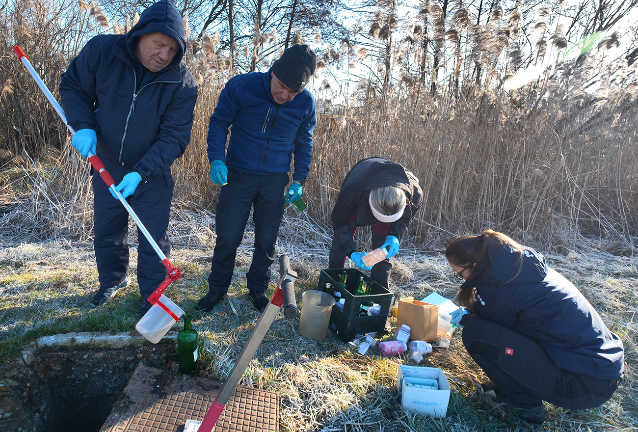 Sampling waste water for coccidiostats near Ptuj WWTP